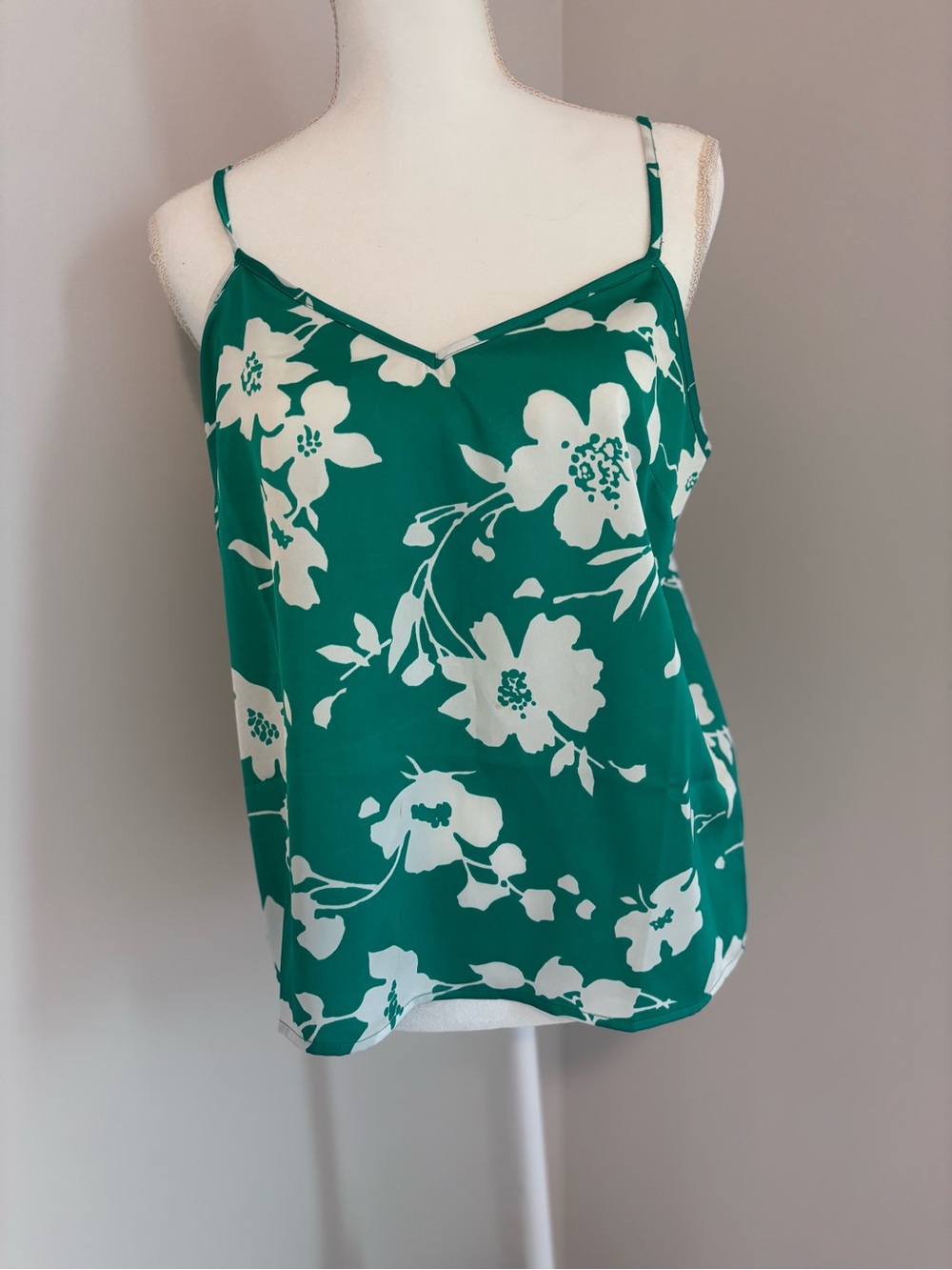 J Crew Floral Print Spaghetti Strap Cami with matching skirt - Green & White